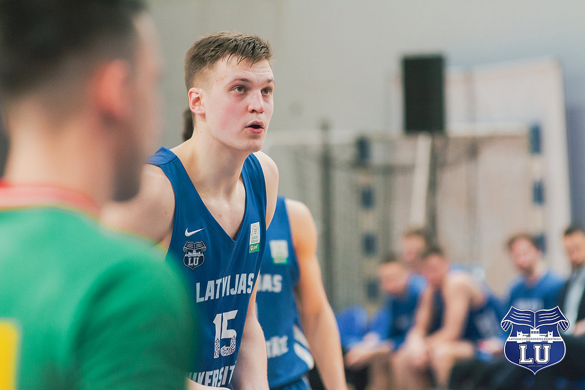 BK "Latvijas Universitāte" spēlētājs Anrijs Miška.
Foto: Māris Greidāns