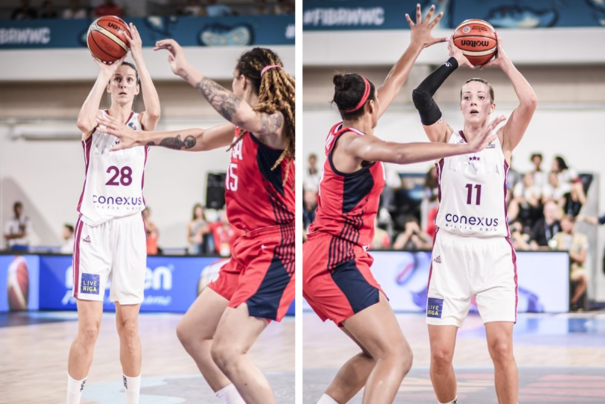 Kristīne Vītola (pa kreisi) un Aija Jurjāne (pa labi).
Foto: FIBA